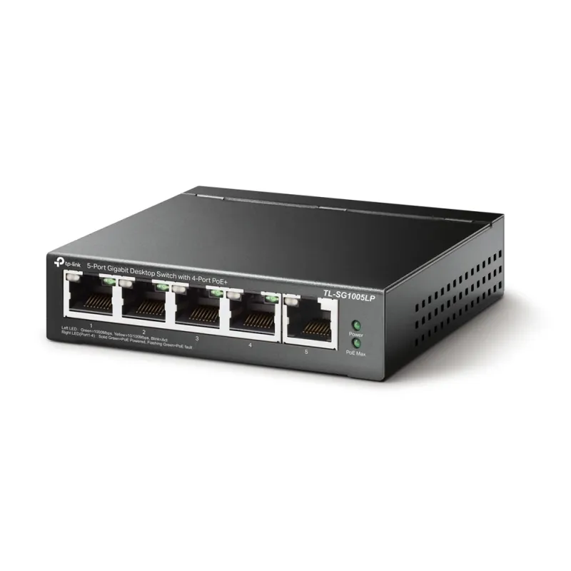 Switch TP-LINK TL-SG1005LP - 5 Puertos - Gigabit - PoE - No Gestionado - TL-SG1005LP