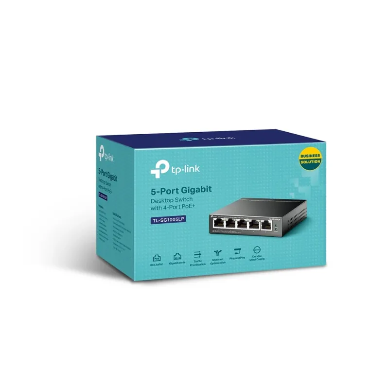 Switch TP-LINK TL-SG1005LP - 5 Puertos - Gigabit - PoE - No Gestionado - TL-SG1005LP