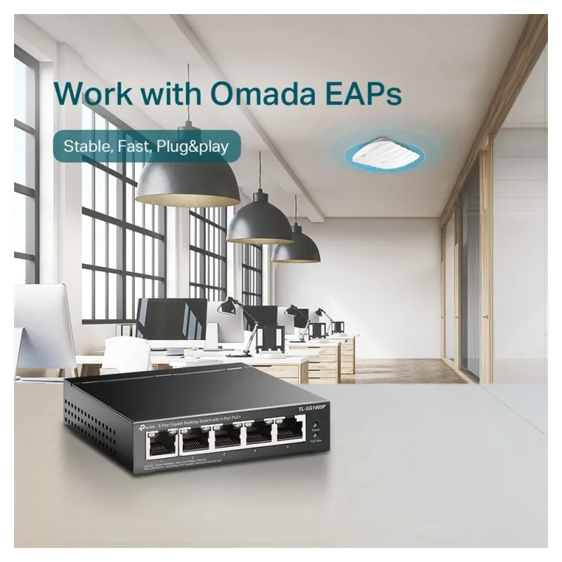 Switch Tp Link Sg1005P 5 Puertos Gigabit No Gestionado - TL-SG1005P