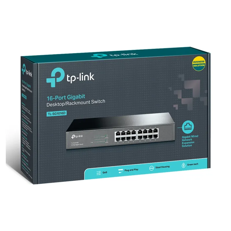 Switch TP-LINK SG1016D - 16 Puertos - Gigabit - No Gestionado - TL-SG1016D