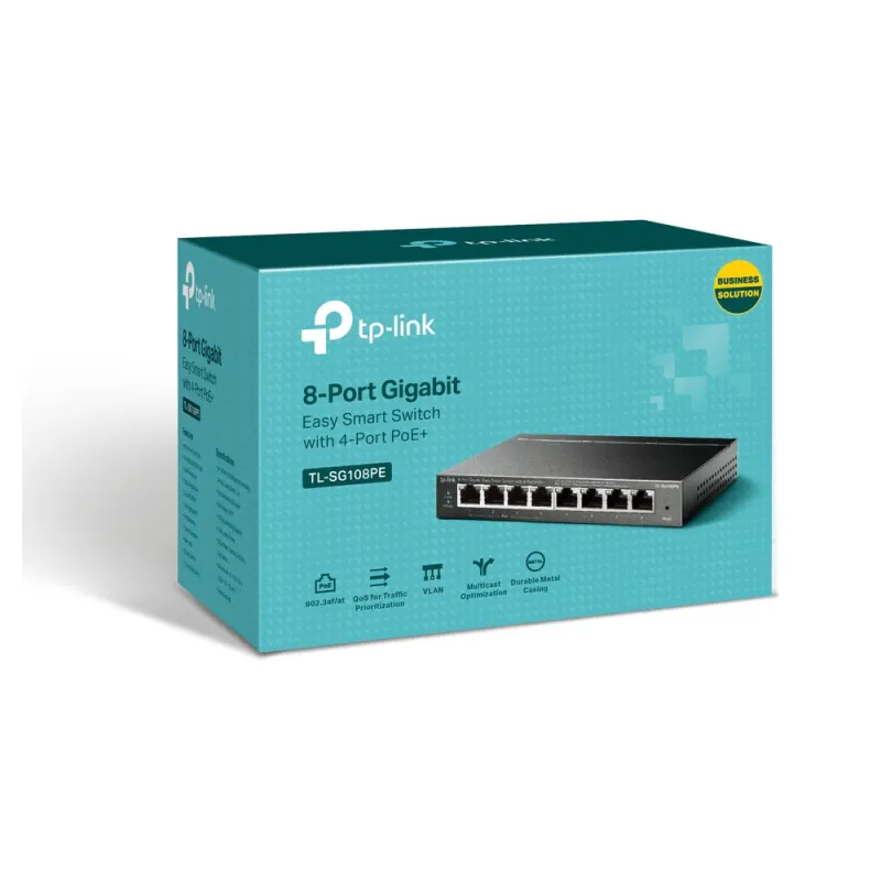 Switch TP-LINK SG108PE - 8 Puertos - Gigabit - PoE+ - No Gestionado - TL-SG108PE