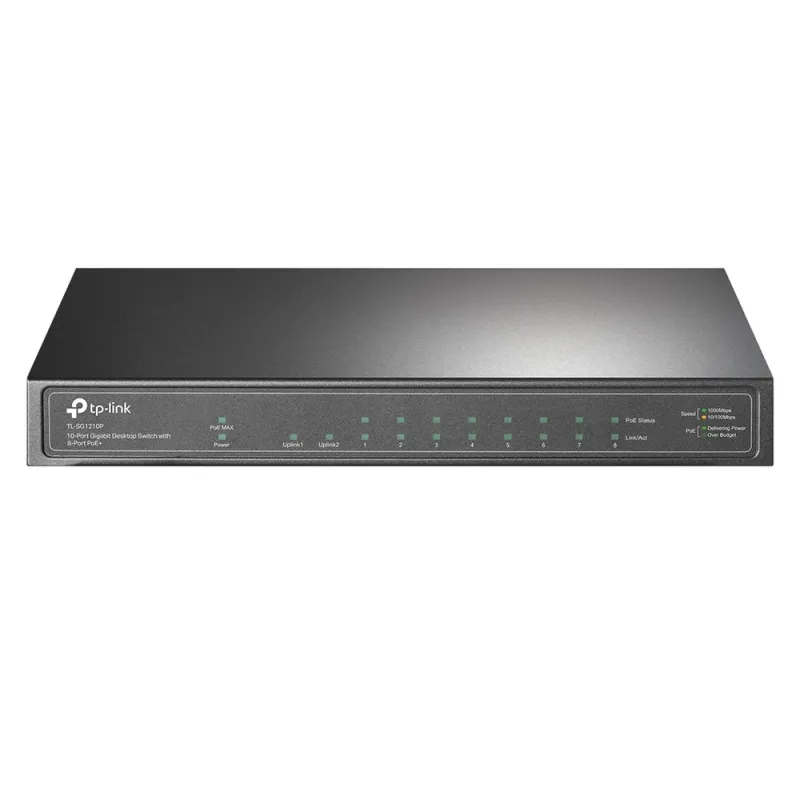 Switch TP-LINK TL-SG1210P - 8 Puertos - PoE - 1 Uplink - 1 SFP - No Gestionado - TL-SG1210P