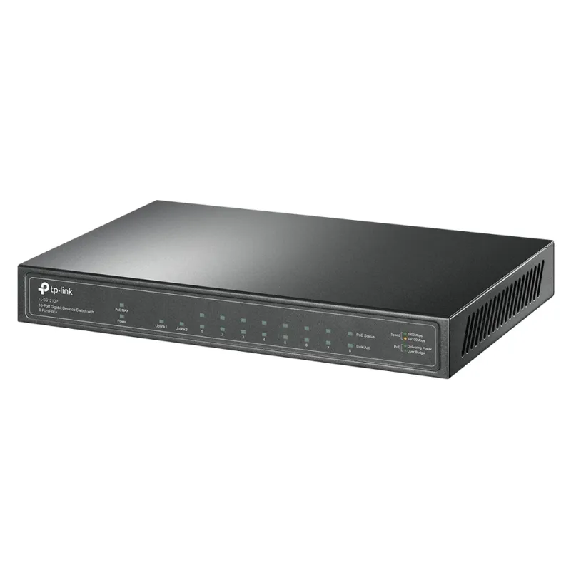 Switch TP-LINK TL-SG1210P - 8 Puertos - PoE - 1 Uplink - 1 SFP - No Gestionado - TL-SG1210P