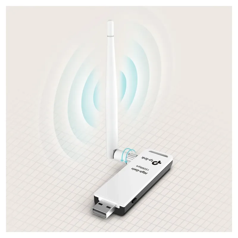Adaptador Inalámbrico Tp Link 150Mbps Usb 2.4 Ghz Blanco - TL-WN722N