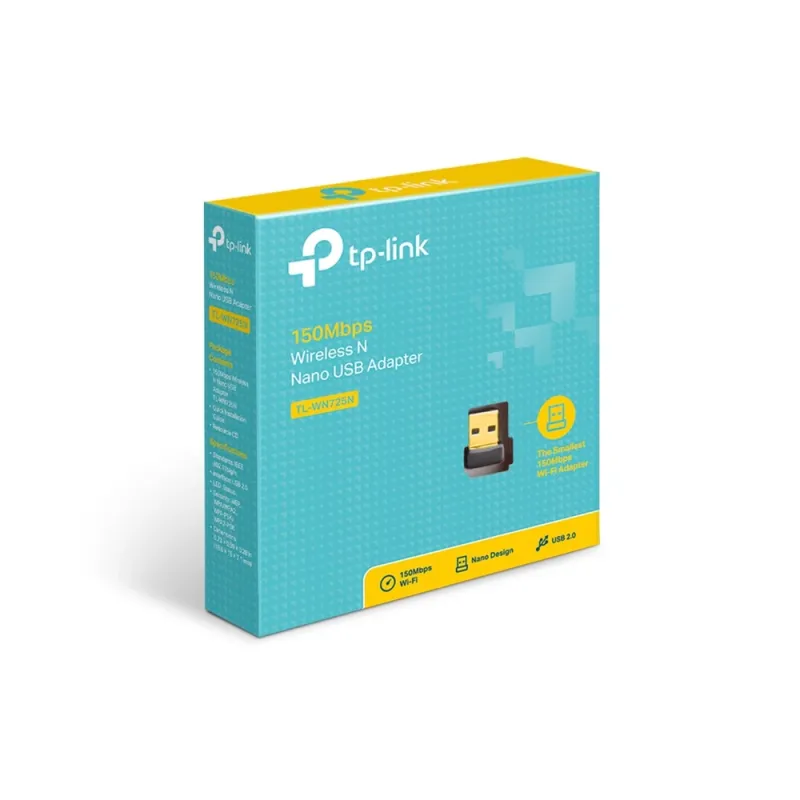 Adaptador Inalámbrico NANO TP-LINK - USB - N 150 Mbps - Chipset - TL-WN725N