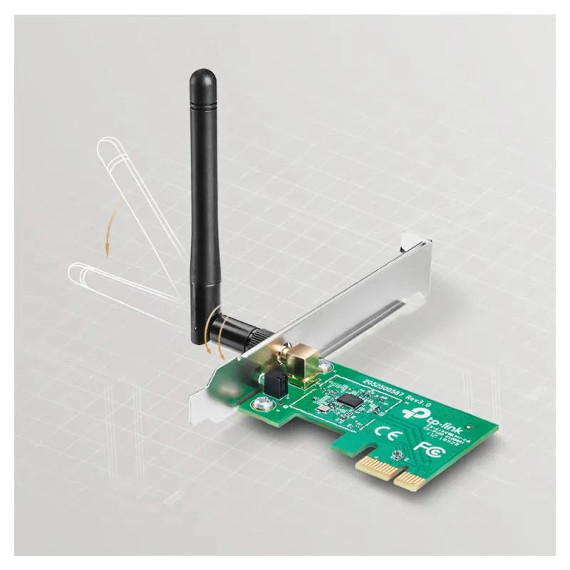 Tarjeta de Red TP-LINK - PCI-Express - 2.4 ~ 2.4835 GHz - 150 Mbit/s - 1 Antena Externa - TL-WN781ND