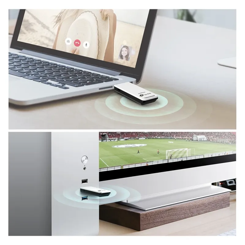 Adaptador Usb Inalámbrico Tp Link N 300Mbps 2T2R V5 - TL-WN821N