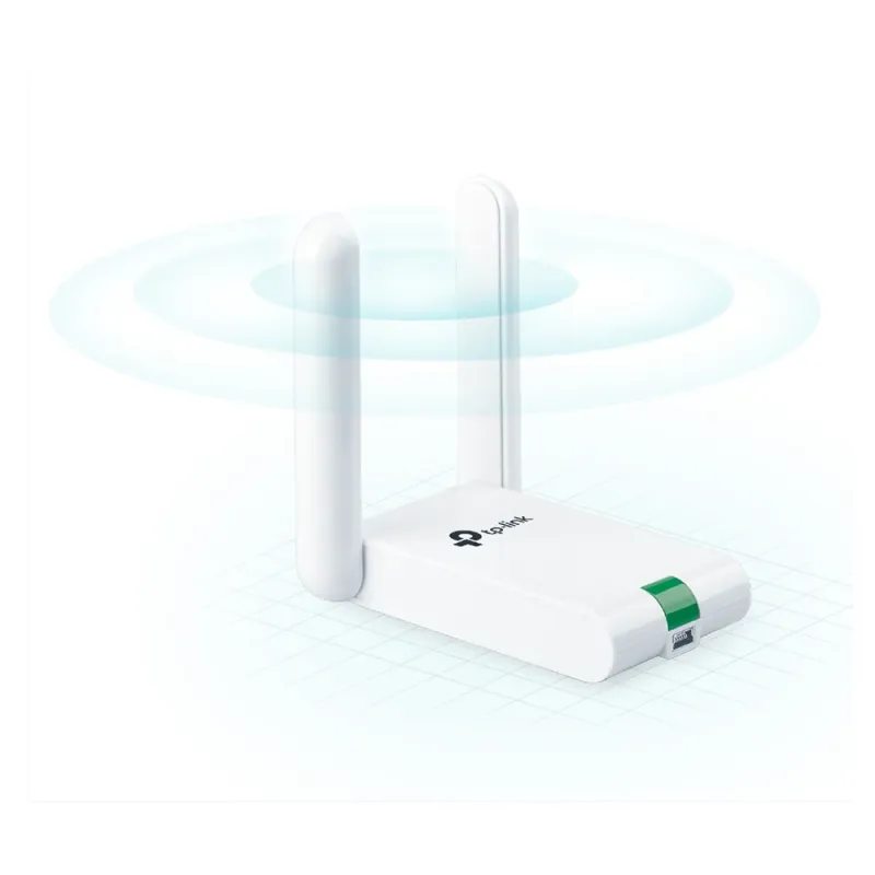 Adaptador USB Inalámbrico TP-LINK TL-WN822N - Alta Ganancia - IEEE 802.11n/b/g - N 300Mbps - Chipset - 2 Antenas - Blanco - TL-WN822N