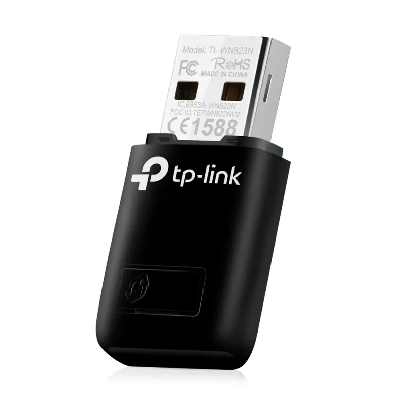 Adaptador de Red Inalámbrico N Mini TP-Link TL-WN823N - USB - 300Mbps - Negro - TL-WN823N