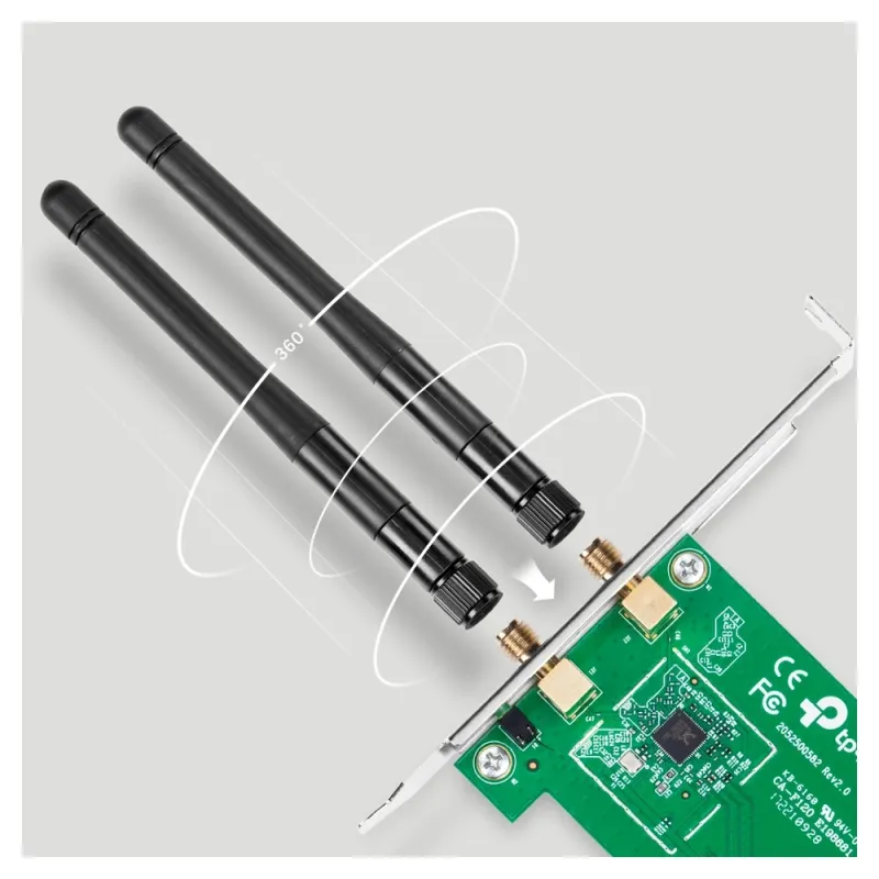 Tarjeta de Red TP-LINK - PCI-Express - 2.4 GHz - 300 Mbit/s - 2 Antenas Externas - TL-WN881ND