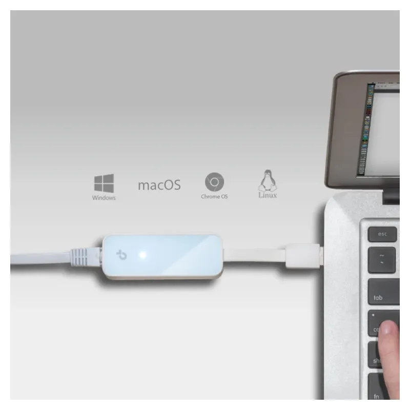 Adaptador De Red Ethernet Tp Link Ue200 Usb 2.0 100Mps Portátil Blanco - UE200