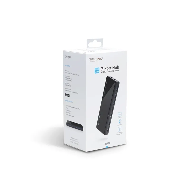 HUB TP-LINK UH720 - 7 Puertos USB 3.0 - Negro - UH720