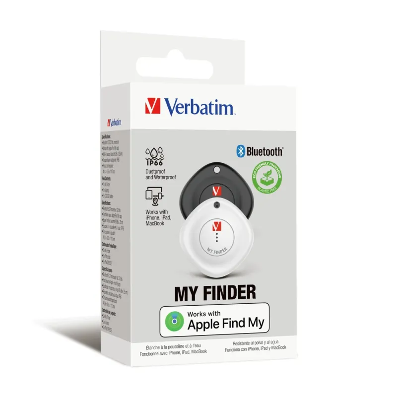 Localizador Verbatim MyFinder - Bluetooth - Compatible con Find My de Apple - 2 Piezas - 32131