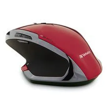 Mouse Verbatim Deluxe - Inalámbrico - USB - 1600 DPI - 8 Botones - Rojo - 99021