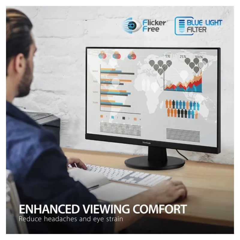 Monitor ViewSonic VA2247-MH - 22" - Full HD - HDMI - VGA - Altavoces - VA2247-MH