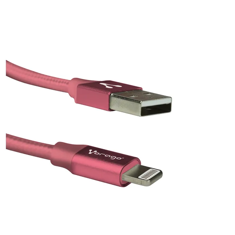 Cable Vorago Cab 119 Rosa Usb Apple Lightning 1 Metro Rosa Bolsa - AC-365810-14