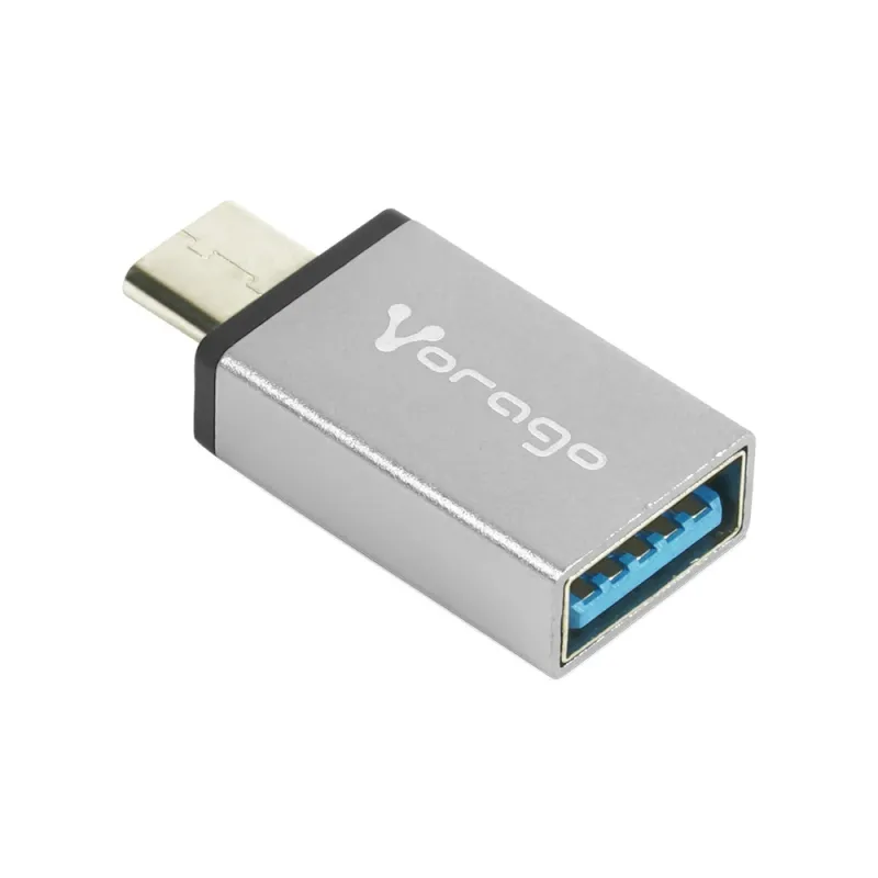 Adaptador USB Vorago ADP-101 - USB Tipo C a USB 3.0 - OTG - Plata - ADP-101