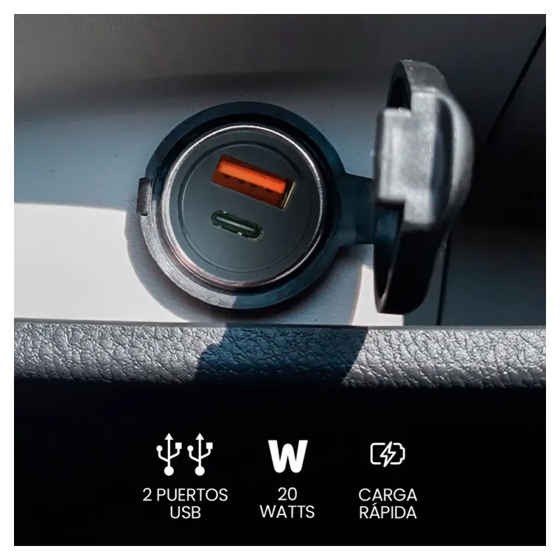 Cargador para Auto Vorago AU-305 - USB-A - USB-C - AU-305-BK