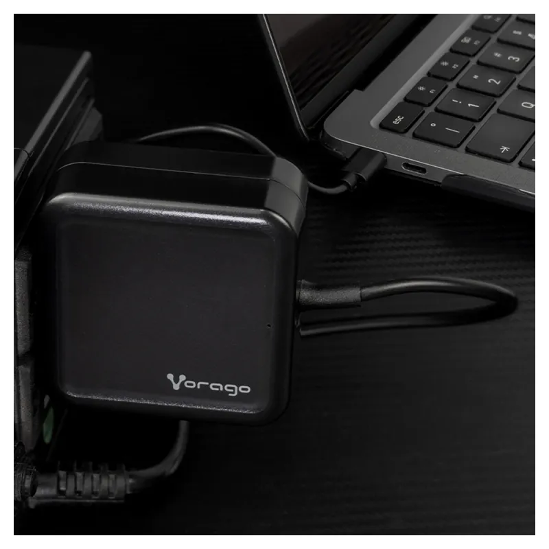 Cargador Vorago 501 - USB Tipo-C - 45W - 1.2m - Multi-Voltaje - Negro - AU-501
