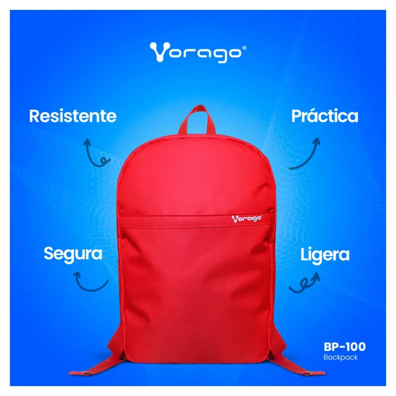 Mochila Vorago Bp 100 15.6p Rojo - BP-100-RD