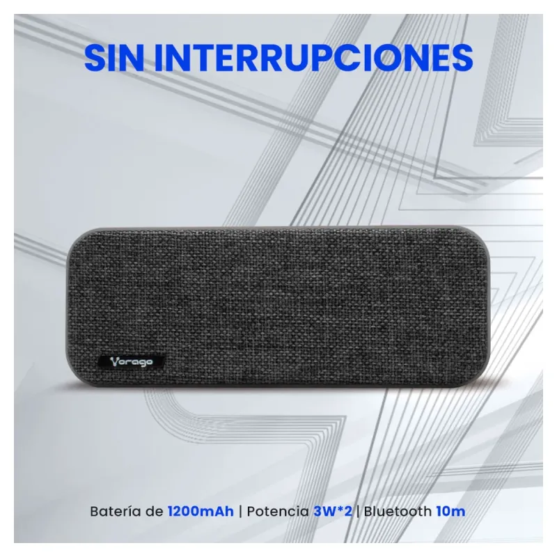 Bocina Vorago Bsp 150 Bluetooth / Msd / Usb / 3.5Mm Tela Gris - BSP-150 GRY