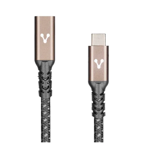 Cable de Extensión Vorago CAB-127 - USB-C - Hembra a Macho - 1 Metro - Negro, Bronce - CAB-127 Cable de Extensión Vorago CAB-127 - USB-C - Hembra a Macho - 1 Metro - Negro, Bronce - CAB-127