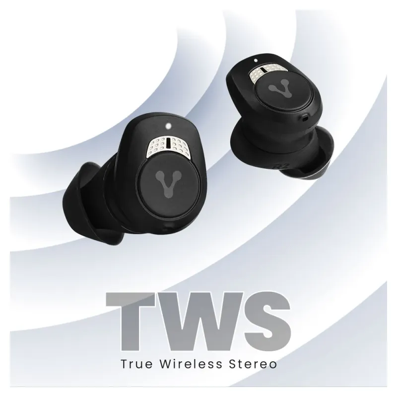 Auriculares Vorago Earbuds BT 600 ANC - Inalámbrico - Bluetooth - Micrófono - Negro - ESB-600-ANC