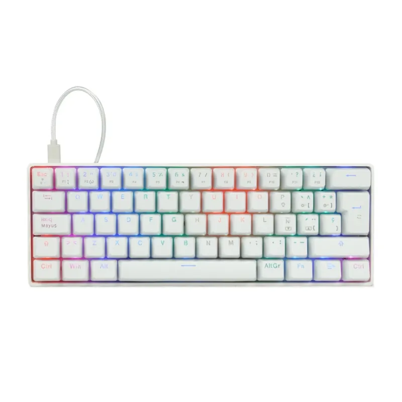 Game Factor Kbg560-Wh Teclado Juego Usb Qwerty Español Blanco - KBG560-WH-RD