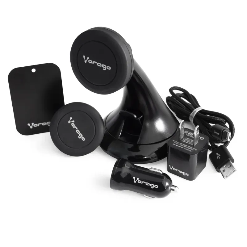 Kit De Movilidad Vorago Mk 300 Cargador Para Auto Cargador Ac 5V Cable Micro Usb A Usb 1M 2 Placas Metálicas Soporte Magnético - MK-300
