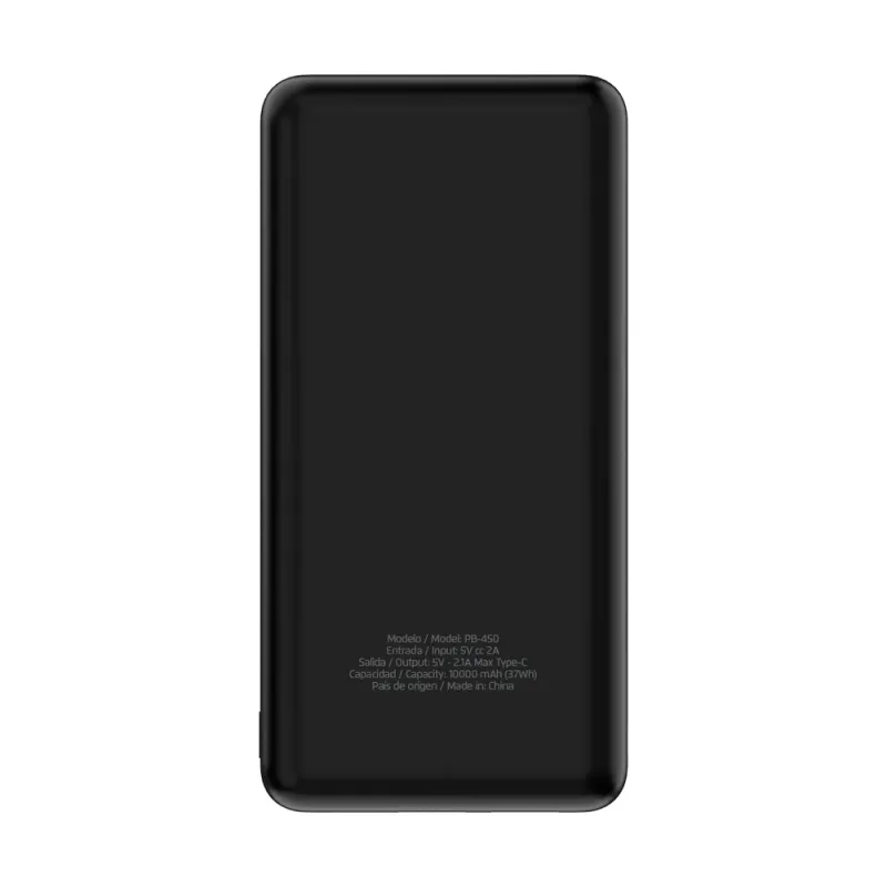 Power Bank Vorago PB-450 - 10000mAh - USB - Negro - PB-450-BK