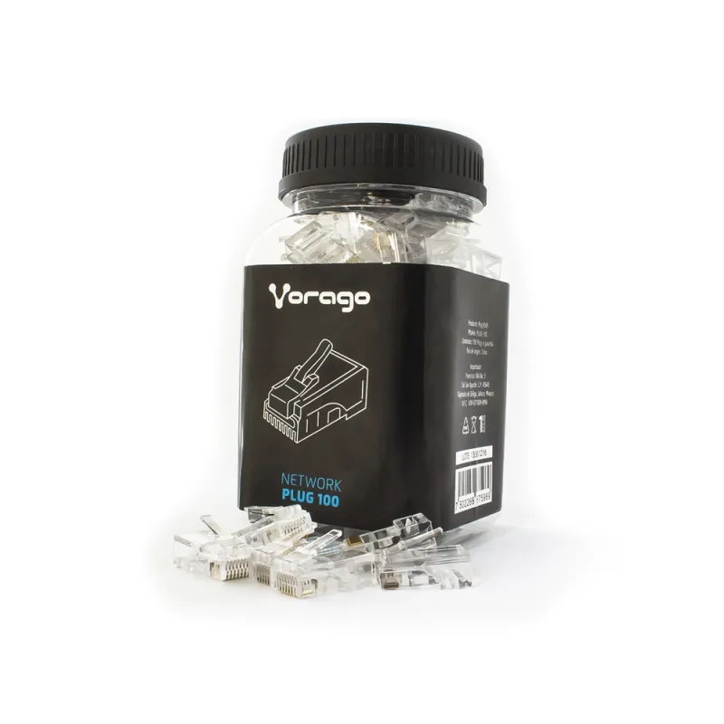 Plug Vorago Cat5 Rj 45 Transparente 100 Piezas - PLUG-100