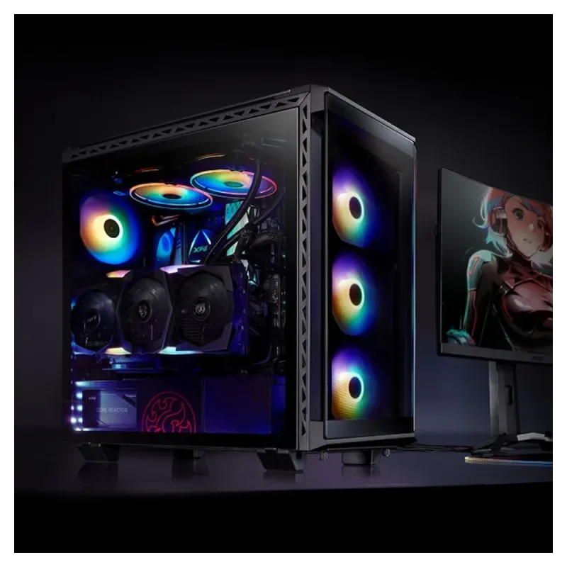 Gabinete Gamer ADATA XPG BATTLECRUISER - Media Torre - ATX/Mini-ITX/Micro-ATX/E-ATX - 3x Ventilador Frontal - Negro - BATTLECRUISER-BKCWW