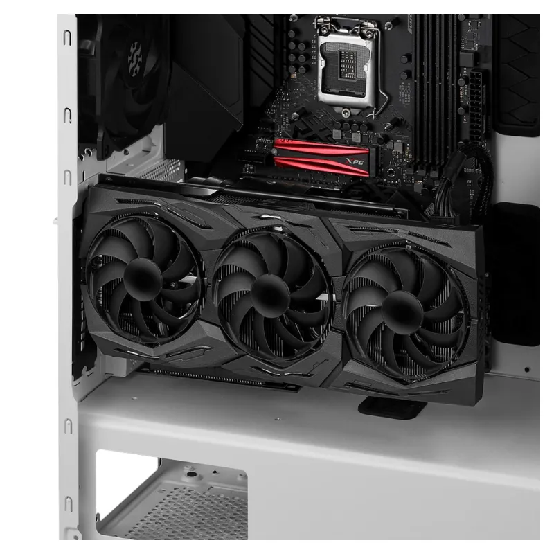 Gabinete Gamer ADATA XPG DEFENDER - Media Torre - ATX/E-ATX/CEB/EEB/Micro-ATX/Mini-ITX - 3 Ventiladores - Panel Lateral - DEFENDER-WHCWW