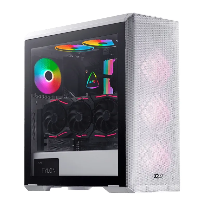 Gabinete Gamer ADATA XPG DEFENDER - Media Torre - ATX/E-ATX/CEB/EEB/Micro-ATX/Mini-ITX - 3 Ventiladores - Panel Lateral - DEFENDER-WHCWW