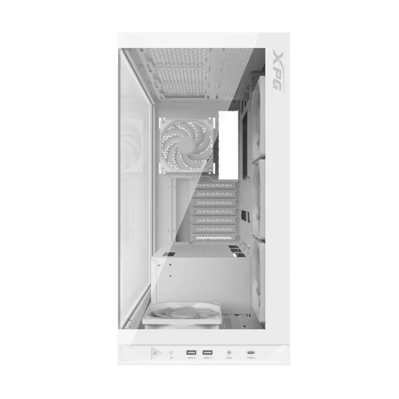 Gabinete Gamer ADATA XPG INVADER X - Media Torre - ATX/Micro ATX/Mini ITX - Panel Lateral - Blanco - INVADERXMT-WHCWW