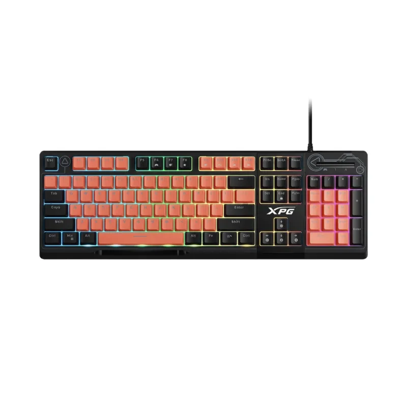 Teclado Gamer XPG Edición Seeker Mera RGB- Membrana- Alámbrico- Rosa/Negro (Inglés) - SEEKER105Z-BK/OGCES
