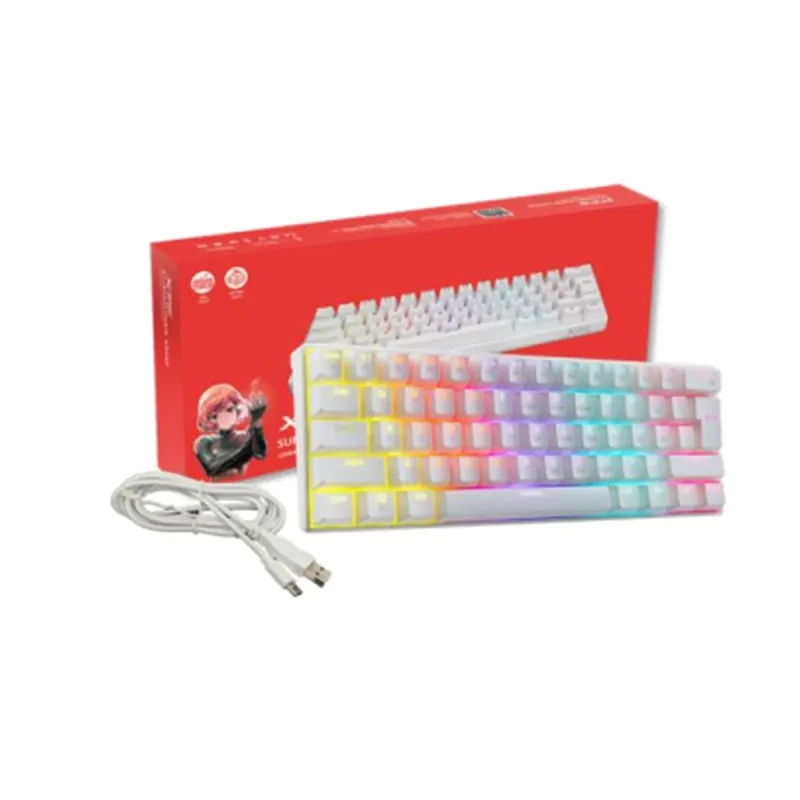 Teclado Gamer ADATA XPG SUMMONER MINI - Alámbrico - RGB - Blanco - Switch Blue - SUMMONERMINI61BL-WHCES