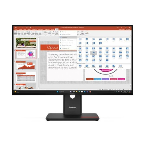 Monitor Lenovo Thinkvision T27-40 - 27 Pulgadas Fhd, Resolución 1920X1080, Tiempo De Respuesta De 4 Ms, Color Negro, Garantía De 3 Años