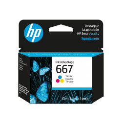 Tinta HP Tricolor 667 para Impresora HP 2374 - Modelo 3YM78AL