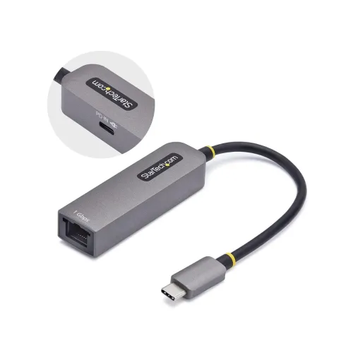 Adaptador USB-C a Ethernet Gigabit StarTech.com 1GPD3 - Conector RJ-45 Gris