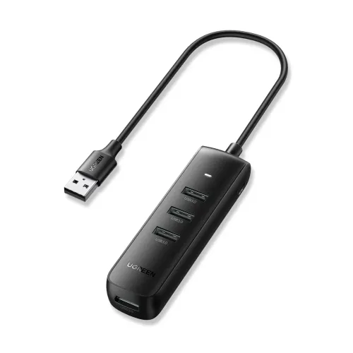 Hub Ugreen 4 Puertos, Interfaz Usb 3.2, Type-A, 4 Usb A 3.1, 1 Usb Tipo C, Velocidad 5000 Mbit/S, Negro