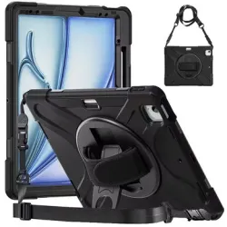 Funda BRobotix 6007426 - Para iPad Air 13" - Con Correa y Giro de 360º - Negro - 6007426 Funda BRobotix 6007426 - Para iPad Air 13" - Con Correa y Giro de 360º - Negro - 6007426