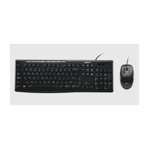 Logitech MK200 Teclado y Mouse Alámbrico USB Negro - 920-002716