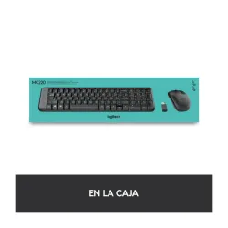 Kit Teclado y Mouse Logitech MK220 - Inalámbrico - USB - Español - Negro - 920-004430