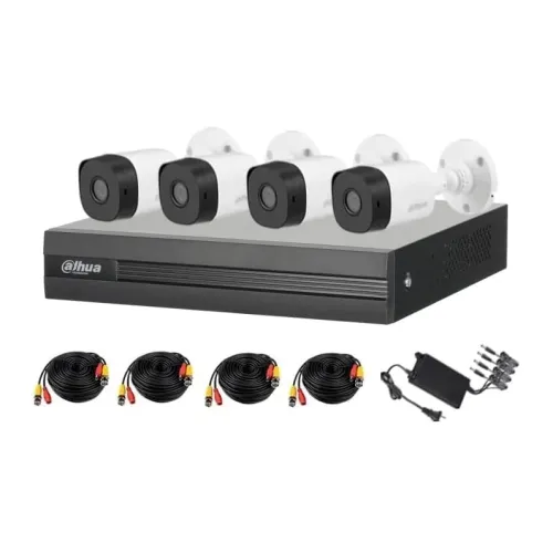 Dahua Kitxvr1B04H-I4B2A51-U - Kit De 4 Cámaras Metálicas 5 Mp Lente De 2.8Mm Y Un Dvr Cooper-I Wizsense, 4 Canales + 1 Ip O Hasta 5 Canales Ip. Soporta Con Ia, H.265+, Smd Plus Y Búsqueda De Humanos Y Vehículos. - DH-KIT/XVR1B04H-I/4-B2A51N-U-0280B-S2