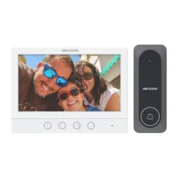 Hikvision Ds-Kis212 Sistema De Intercomunicación De Video 17.8 Cm (7") Gris, Blanco - DS-KIS212 Hikvision Ds-Kis212 Sistema De Intercomunicación De Video 17.8 Cm (7") Gris, Blanco - DS-KIS212