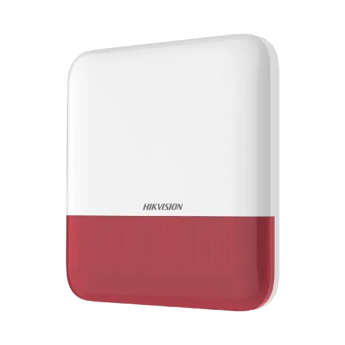 Sirena HIKVISION DS-PS1-E-WB/R - Inalámbrica - Estrobo Rojo - Exterior - Producto para Soluciones Empresariales - DS-PS1-E-WB/R