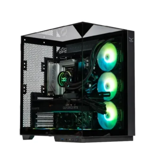 Gabinete Gamer Naceb IRIS - Media Torre - ATX/Micro ATX/Mini ITX - Panel Lateral - Negro - NA-0639