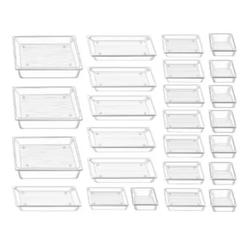 Juego De 25 Organizadores Nextep Ne-625 Para Cajón, Plástico Transparente. - NE-625