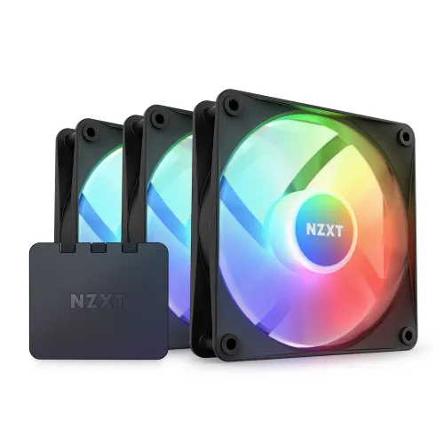 Kit De 3 Ventiladores Nzxt F120 Rgb, 1800Rpm, 120Mm, Color Negro. - RF-C12TF-B1